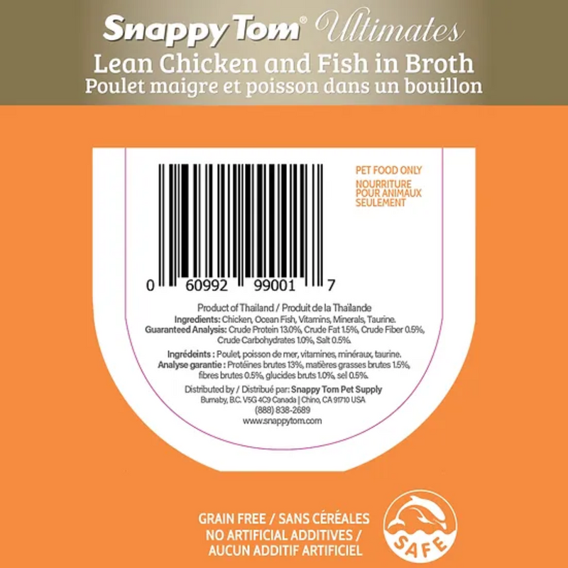 Snappy Tom Ultimates Lean Chicken and Fish in Broth 85g