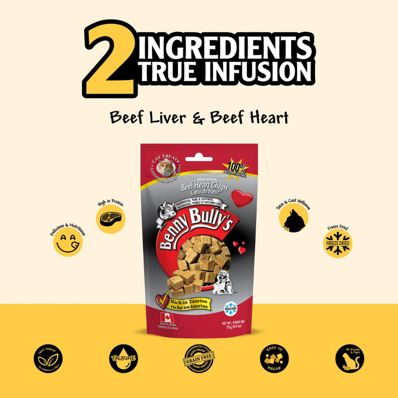 Benny Bully's Beef Liver Plus Heart Cat Treats 25g