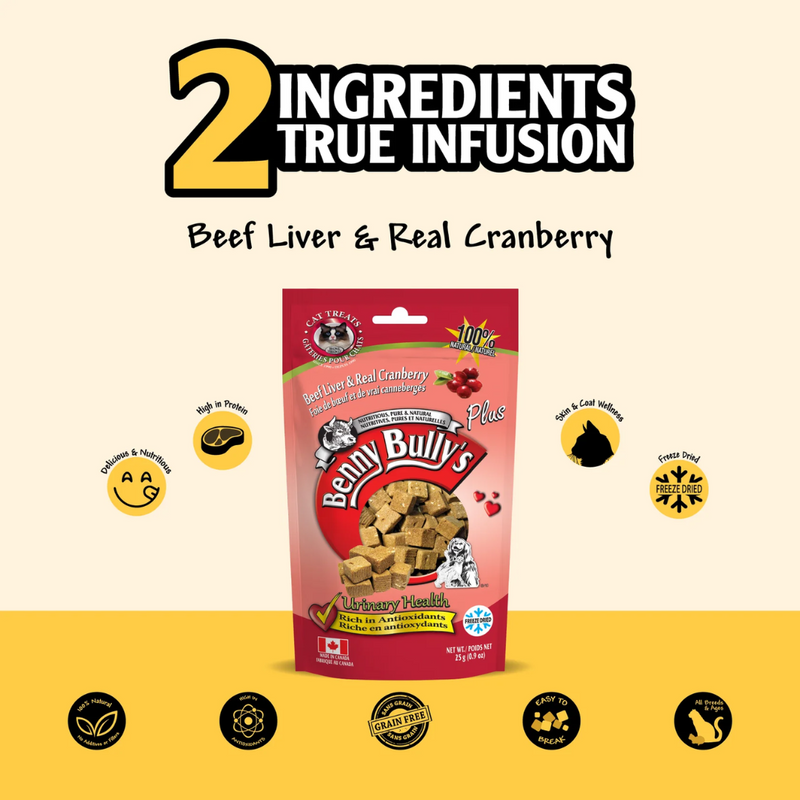 Benny Bully's Beef Liver Plus Cranberry Cat Treats 25g