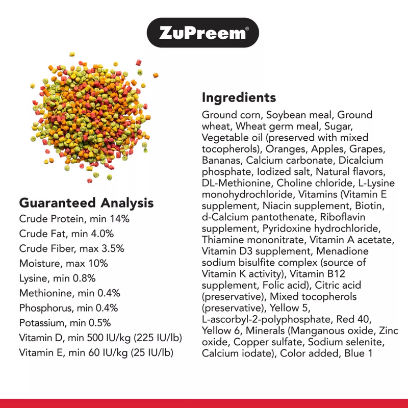 ZuPreem FruitBlend Flavor for Small Birds 907g