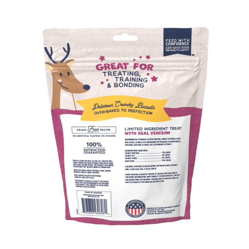 Natural Balance Rewards Bite-Size Crunchy Biscuits with Real Venison - Small Breed 8oz