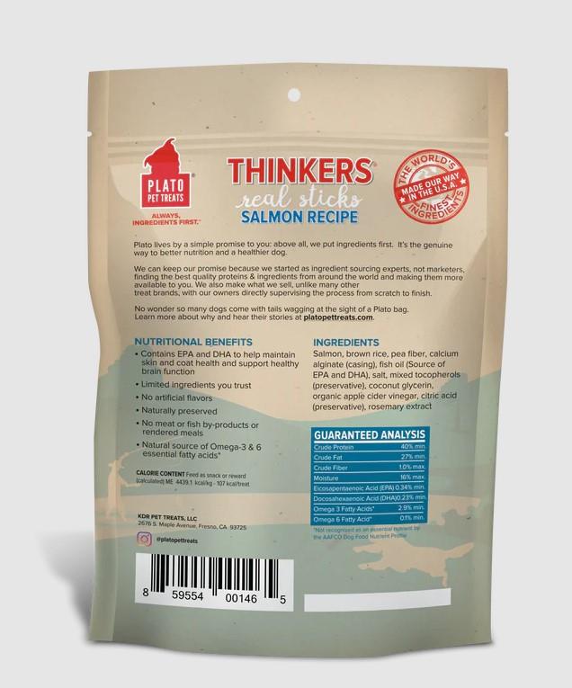 Plato Thinkers Salmon Meat Stick Dog Treats 283g