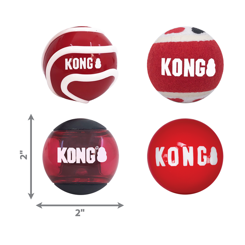 Kong Signature Ball 4-Pack - Small