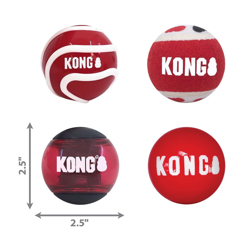 Kong Signature Ball 4-Pack - Medium