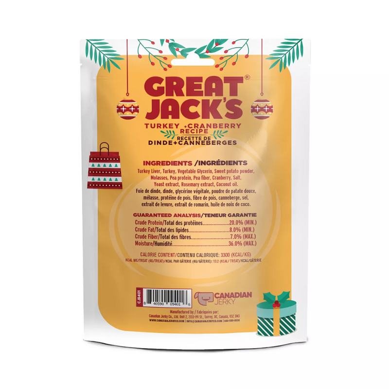 Great Jack's Holiday Dog Treats Turkey & Cranberry Recipe 142g