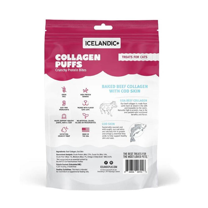 Icelandic Beef Collagen Puffs with Cod Skin Treats for Cats 14g