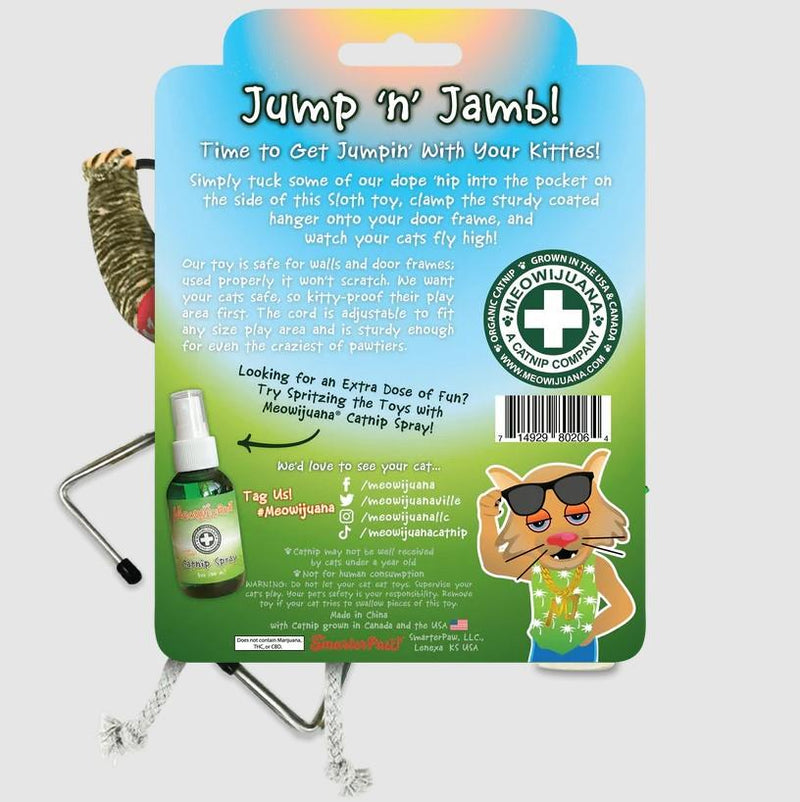 Meowijuana Jump 'n' Jamb Get Wild Sloth Catnip Toy