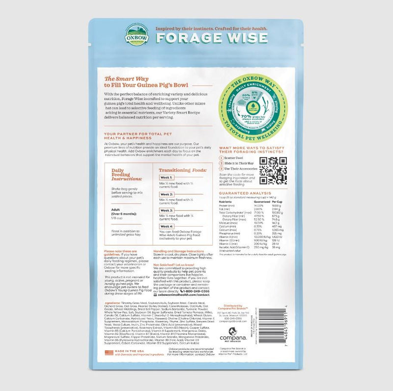 Oxbow Forage Wise Adult Guinea Pig Food 1.81kg