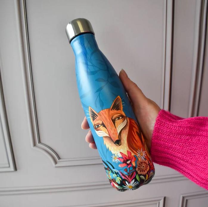 Fox & Flowers Water Bottle