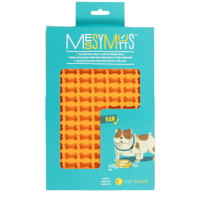 Messy Mutts Silicone Treat Maker - Blue & Orange Small - 2pk