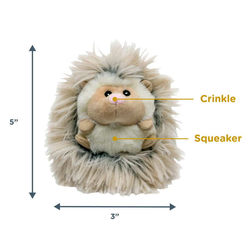 Tall Tails Real Feel Fluffy Baby Hedgehog with Squeaker Plush Dog Toy