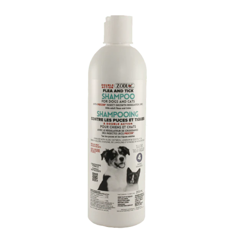 Zodiac Double Action Flea & Tick Shampoo for Dogs and Cats 355ml