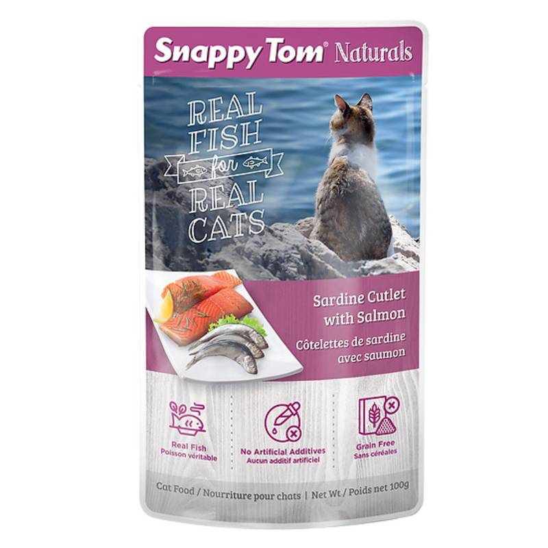 Snappy Tom Naturals Sardine Cutlet with Salmon Cat Food 100g