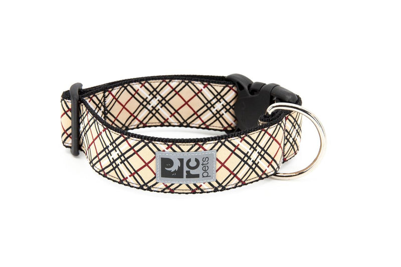 RC Pets Wide Clip Collar - Tan Tartan