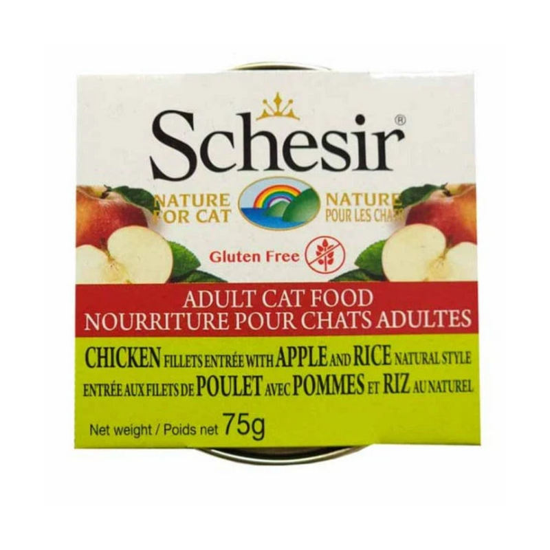 Schesir Chicken Fillets Entrée with Apple and Rice Cat Food 75g