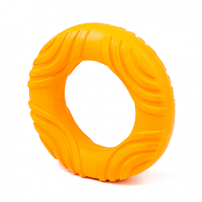 Bud'Z Latex Squeaker Ring Orange 5.3in