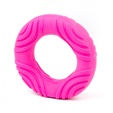 Bud'Z Latex Squeaker Ring Pink 5.3in