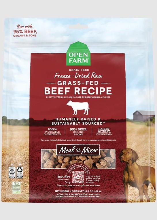 Open Farm Grass-Fed Beef Freeze Dried Raw Dog Food 382g