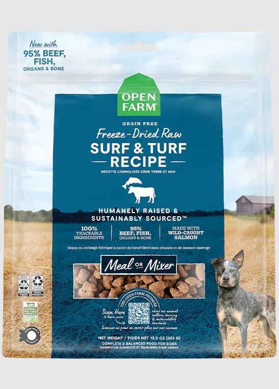 Open Farm Surf & Turf Freeze Dried Raw Dog Food 382g