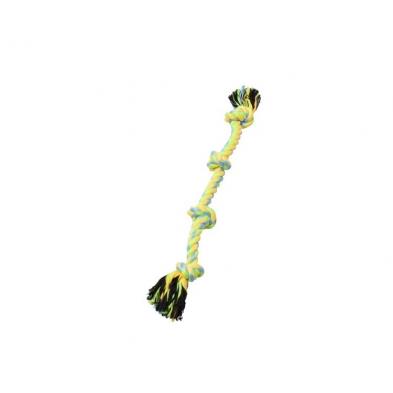 Bud'Z Rope Toy 4 Knots Green/Yellow 15.5in