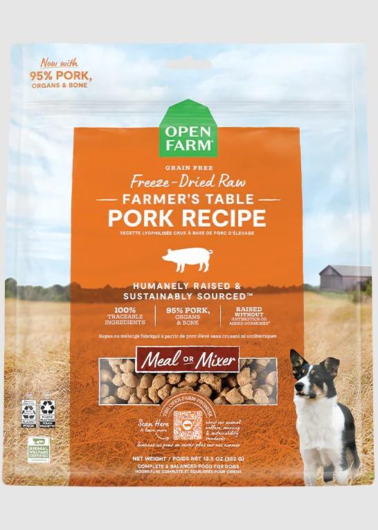 Open Farm Farmer’s Table Pork Freeze Dried Raw Dog Food 382g