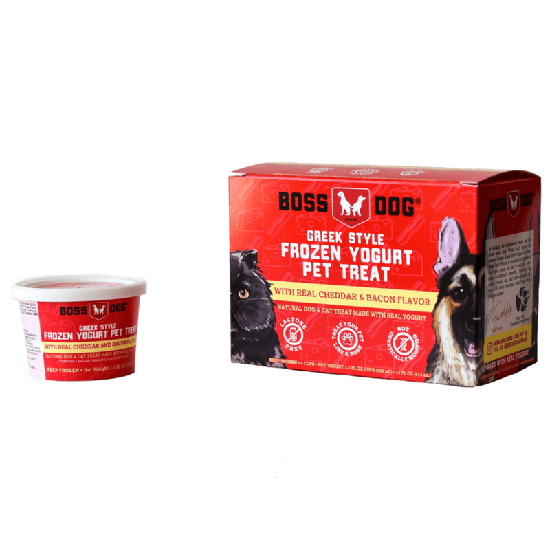 Boss Dog Frozen Yogurt - Cheddar & Bacon 4 x 103ml