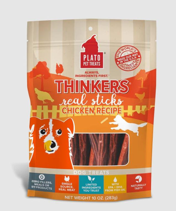 Plato Thinkers Chicken Meat Stick Dog Treats 283g