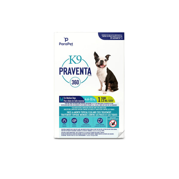 K9 Praventa 360 Flea & Tick Treatment - Medium Dogs 4.6 kg to 11 kg