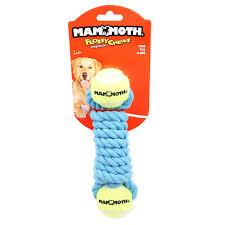 Mammoth Flossy Chew Twister Bone Mini 7.5in w/ Tennis Balls