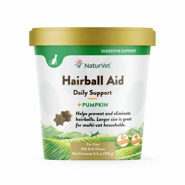 NaturVet Cat Hairball Aid Plus Pumpkin 60pk