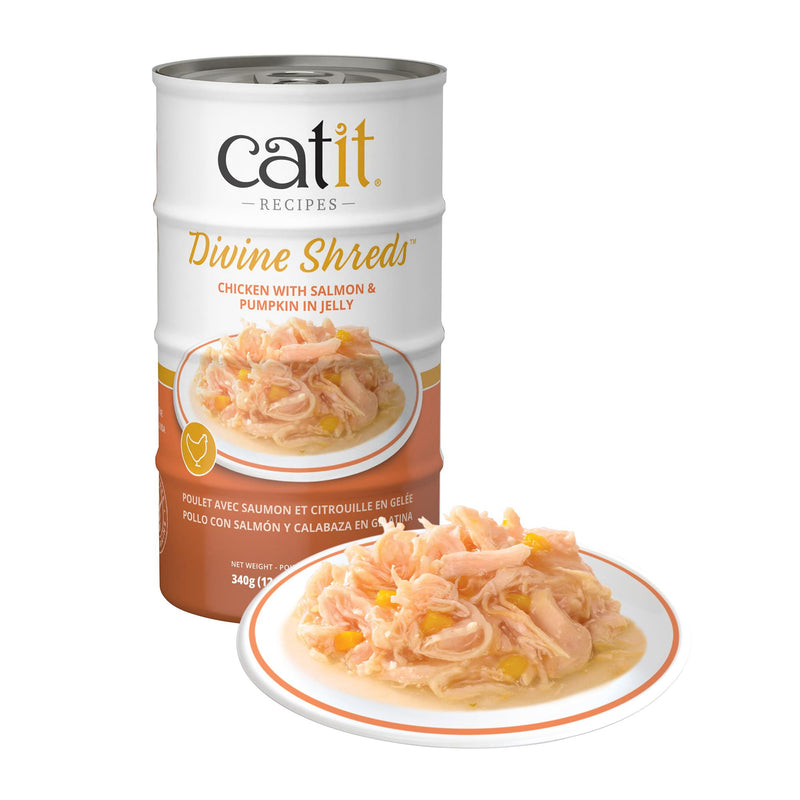 Catit Divine Shreds - Chicken with Salmon & Pumpkin in Jelly 4x85g