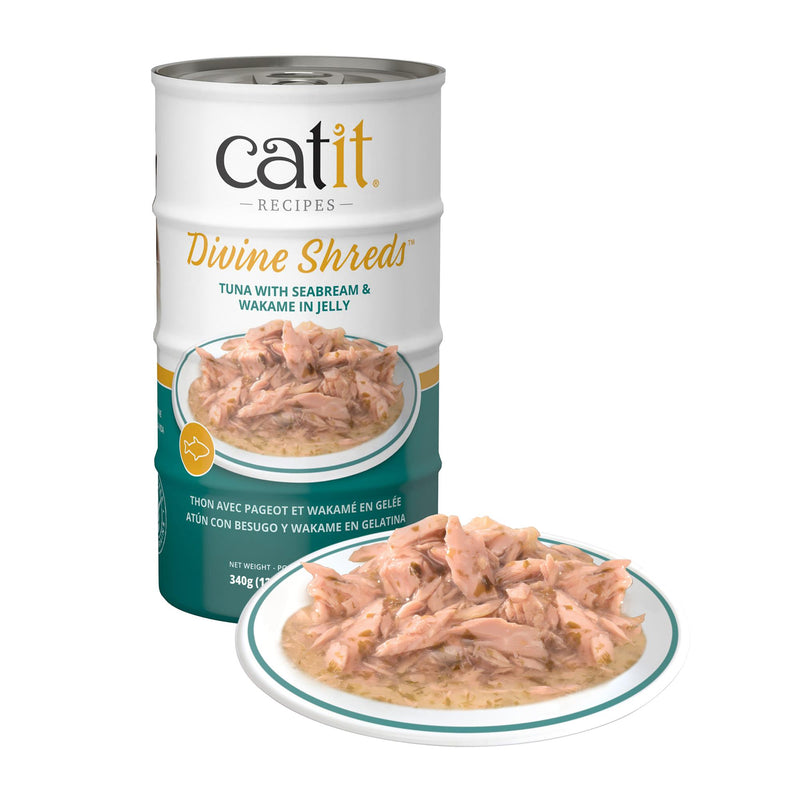 Catit Divine Shreds - Tuna with Seabream & Wakame in Jelly 4x85g