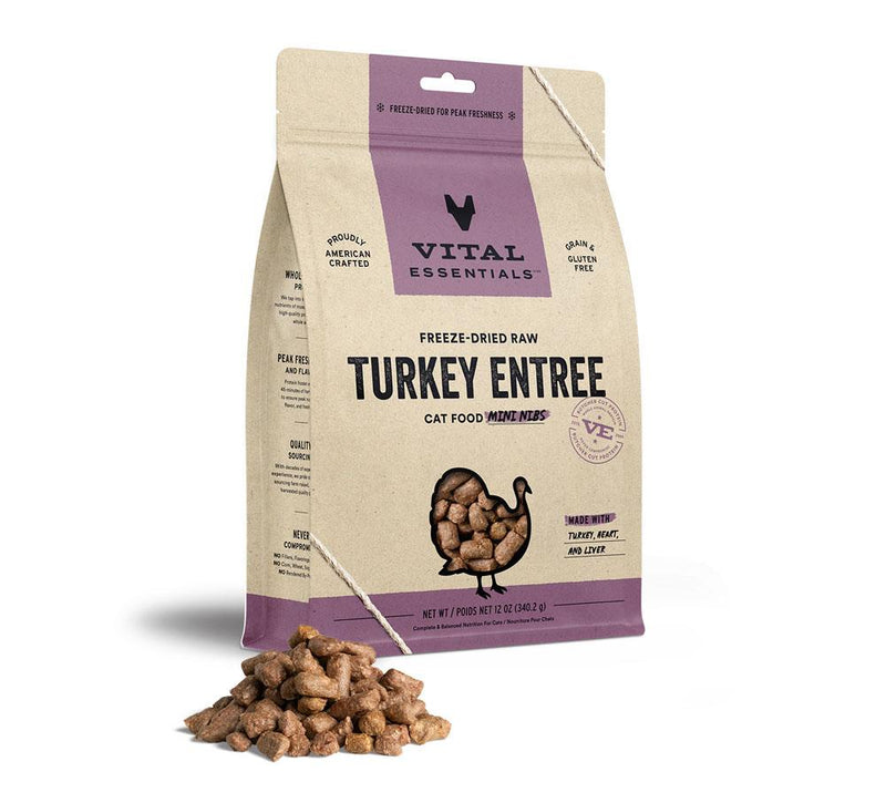 Vital Essentials Mini Nibs for Cats - Turkey 340g