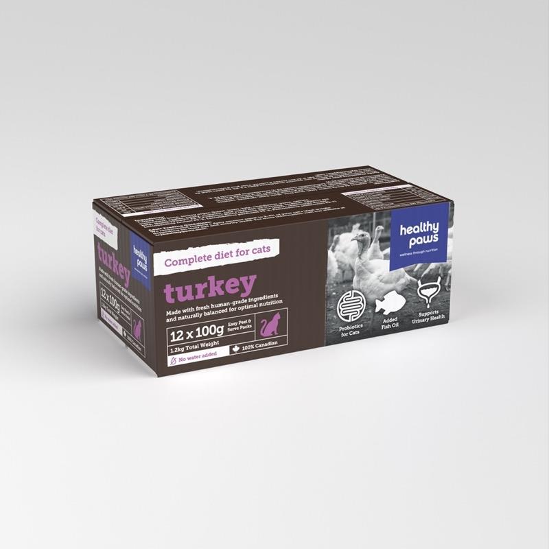 Healthy Paws Complete Turkey Dinner for Cats - 12 x 100g
