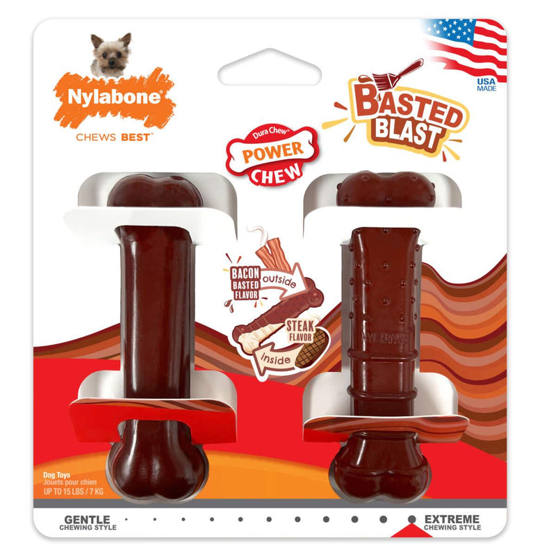 Nylabone Power Chew Basted Blast X-Small 2pk