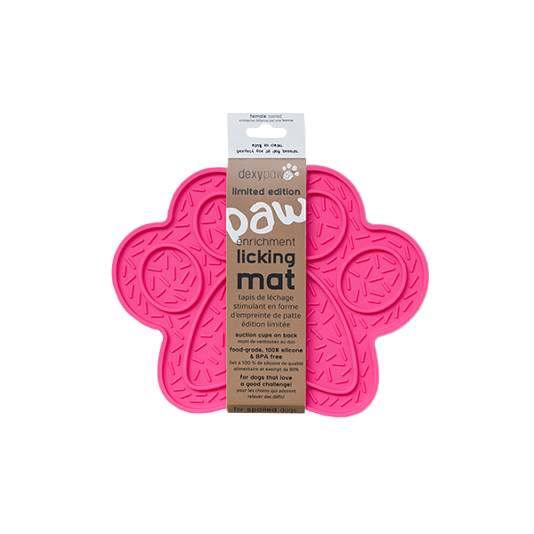 Dexypaws Lick Mat - Pink Paw