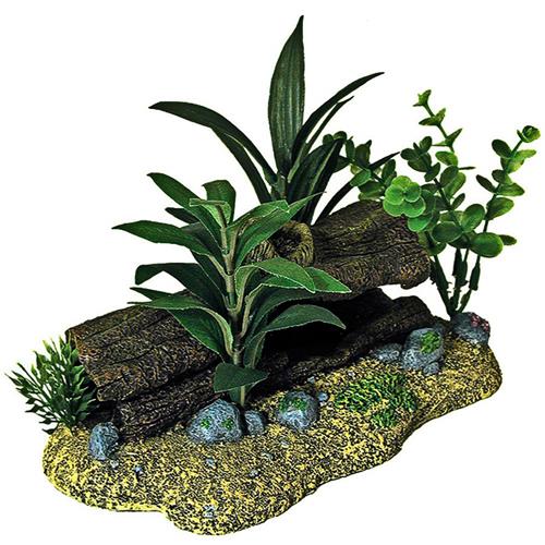 Blue Ribbon Ornaments - Log Cavern with Plants