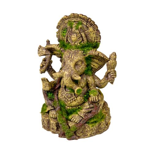 Blue Ribbon Ornaments - Ganesha Statue With Moss