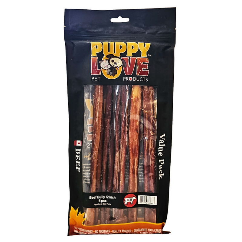 Puppy Love Beef Bully 12in - 5 Pack