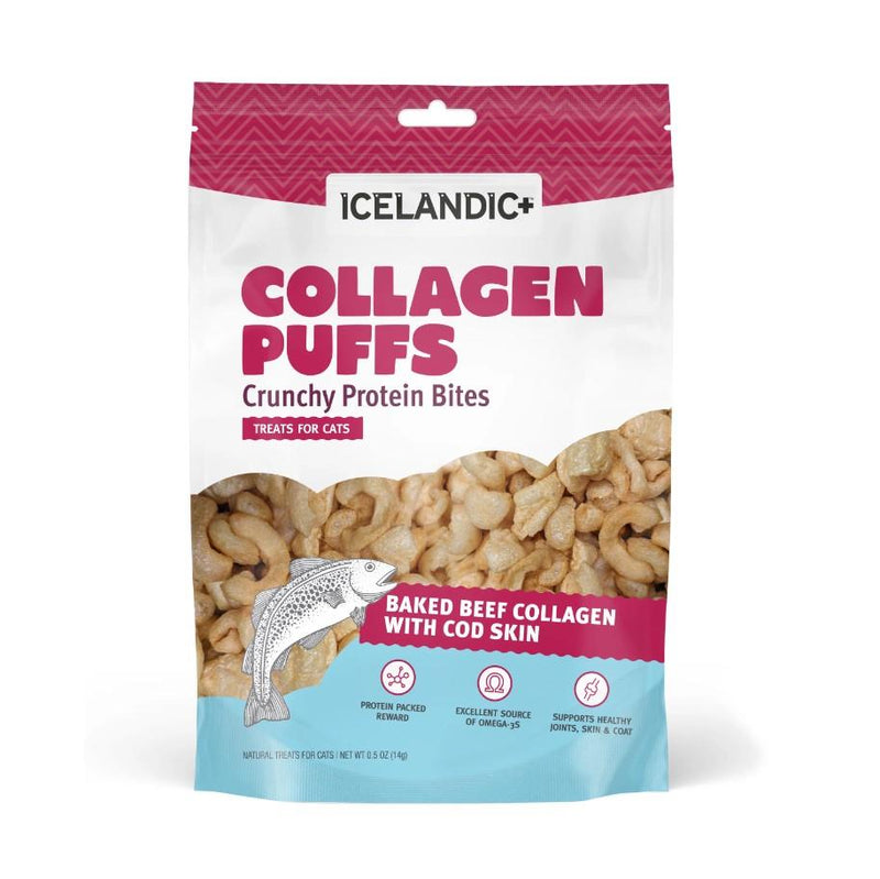 Icelandic Beef Collagen Puffs with Cod Skin Treats for Cats 14g