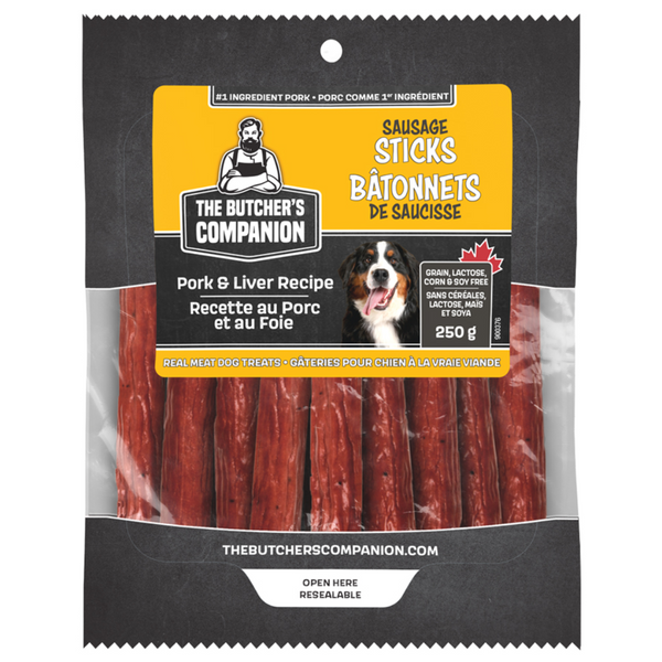 The Butcher's Companion Sausage Sticks - Pork & Liver Recipe 250g
