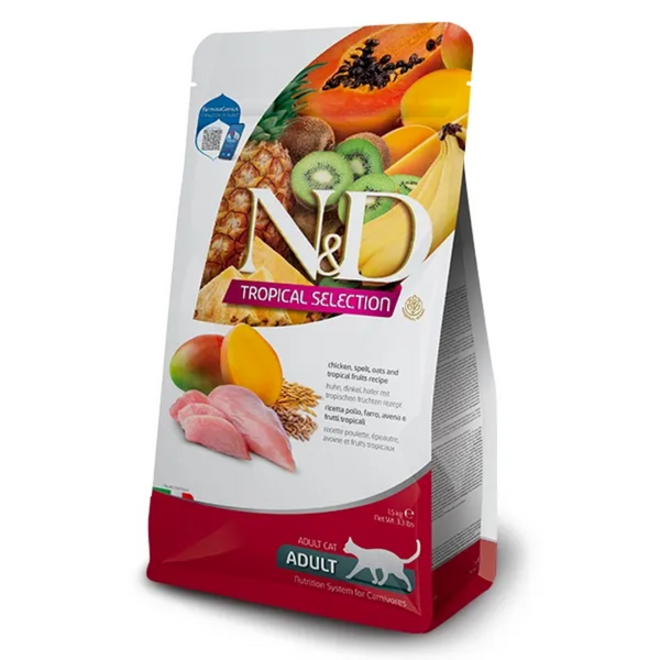 Farmina N&D Cat Food - Chicken, Spelt, Oats & Tropical Fruits