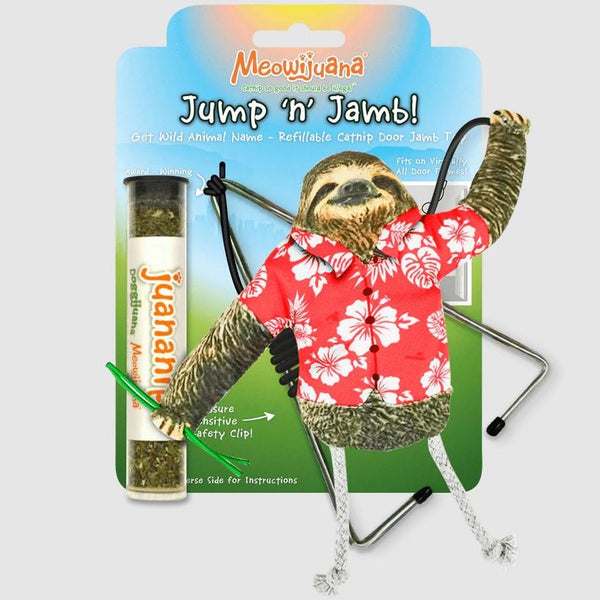 Meowijuana Jump-n-Jamb Get Wild Sloth Catnip Toy