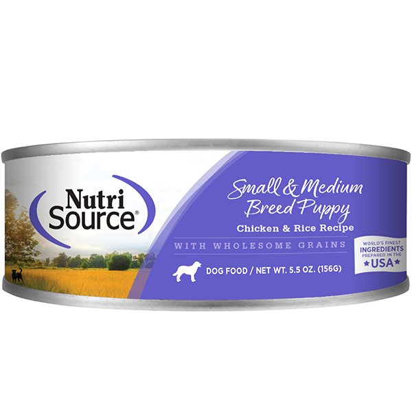 NutriSource Dog Chicken & Rice Sm/Med Breed Puppy Canned Food 156g