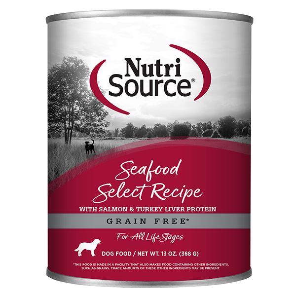 NutriSource Dog GF Seafood Select Canned Dog Food 368g