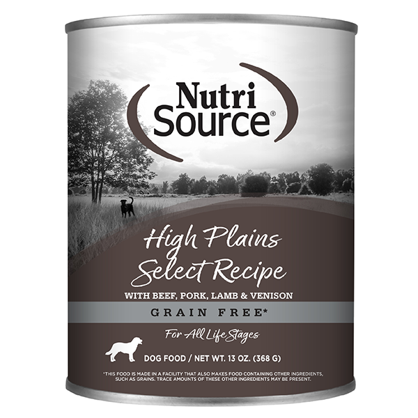 NutriSource Dog GF High Plains Select Canned Dog Food 368g