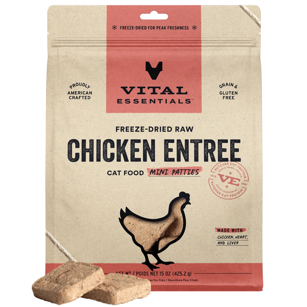 Vital Essentials Freeze-Dried Raw Chicken Mini Patties Cat Food 425g