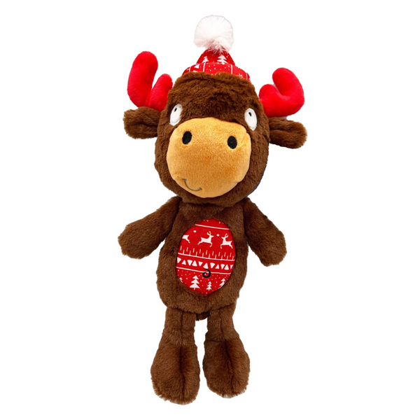 Huxley & Kent Holiday Slappies Mistletoe Moose Plush Dog Toy