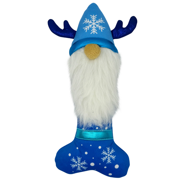 Huxley & Kent Holiday Frosty Gnome Bone Plush Dog Toy