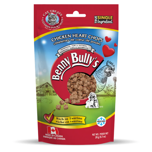 Benny Bully's Chicken Heart Chops Cat Treats 20g